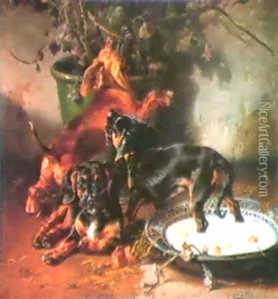 Gravhunde Der Laver Gale Streger Oil Painting - Clara (Boettcher) von Wille