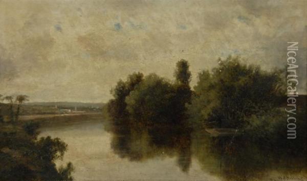 On The Oise Oil Painting - William Henry Hilliard