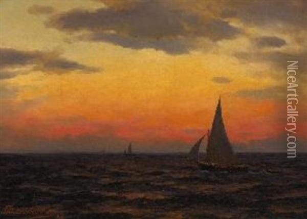 Sommerabend Im Mittelmeer Oil Painting - Karl Paul Themistocles von Eckenbrecher