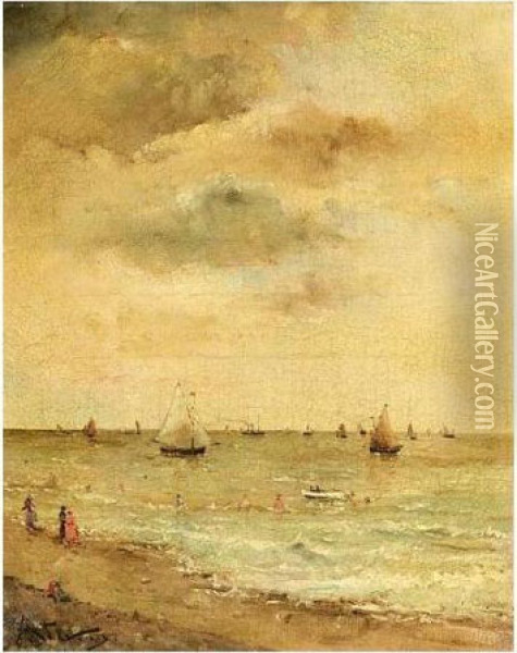 The Beach Oil Painting - Aime Stevens