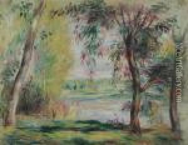 Arbres Au Bord De L'eau Oil Painting - Pierre Auguste Renoir