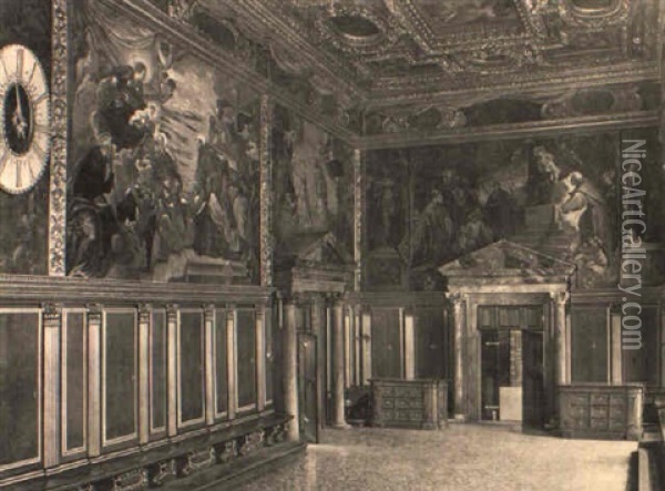 Sala Del Cellegio Di Palazzo Ducale A Venezia Oil Painting - Josef Theodor Hansen