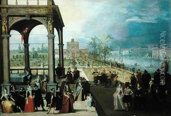 Feast in a palace Oil Painting - Louis de Caulery