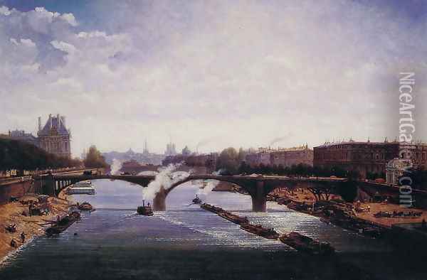 Le pont de solferino, Paris Oil Painting - Enric de Rossi-Gazzoli