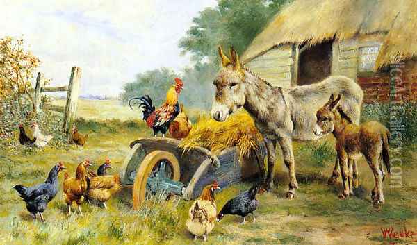 Fowl Talk Oil Painting - William Weeks