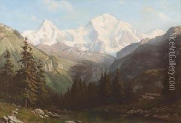 Monch Und Jungfrau. Oil Painting - Jean Philippe George-Juillard