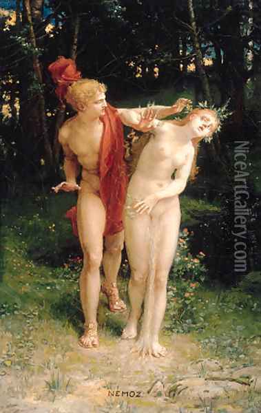 Apollo and Daphne Oil Painting - Jean-Baptiste Augustin Nemoz