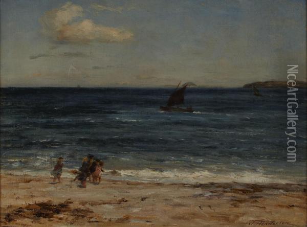 On The Sea Shore Oil Painting - Joseph Henderson