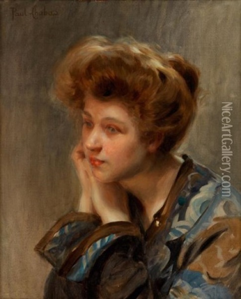 Portrait De Jeune Femme Oil Painting - Paul Emile Chabas