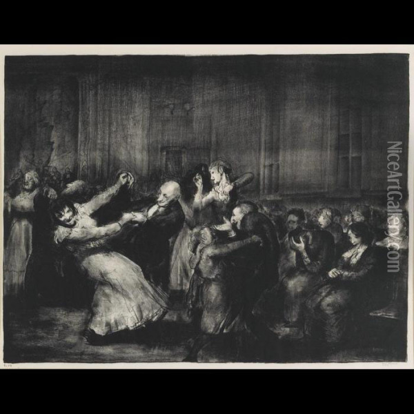Dance In A Madhouse, 1917 [mason 49] Oil Painting - George Wesley Bellows
