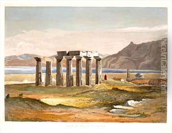 Temple of Neptune at Corinth from Select Views of the Remains of Ancient Monuments In Greece Oil Painting - William Cole