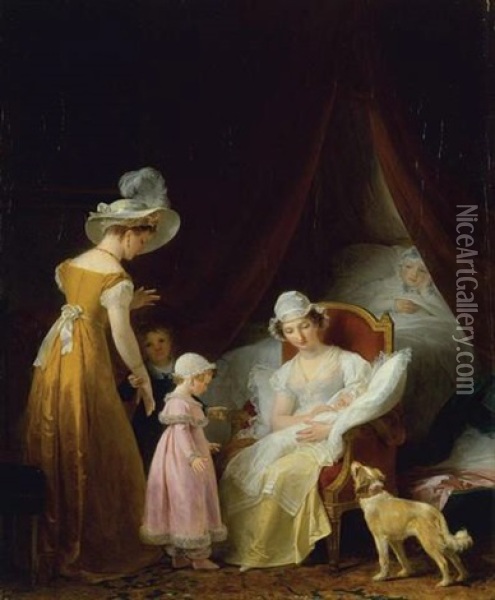 L'accouche Or Le Dernier Venu Oil Painting - Marguerite Gerard