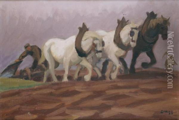 Les Travaux Des Champs Oil Painting - Jules Emile Zingg
