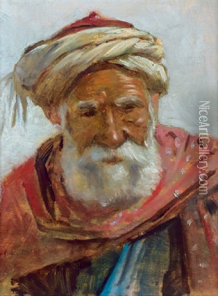 Portrait Eines Orientalen Oil Painting - Leopold Alphons Mielich