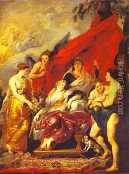 The Birth Of Louis XIII 1621-1625 Oil Painting - Peter Paul Rubens