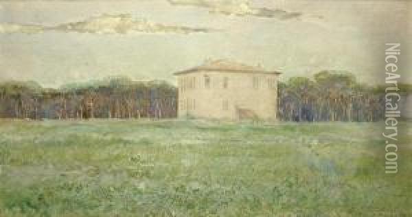 Paesaggio A Marina Di Pisa Oil Painting - Luigi Conconi