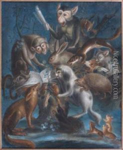 Le Concert Des Animaux Oil Painting - Johann Heinrich Wilhelm Tischbein I