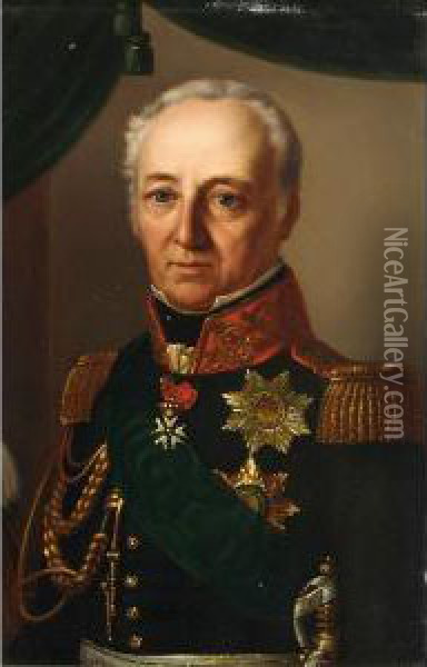 Portrait Of King Johann Of Saxony Oil Painting - Ferdinand Von Raysk