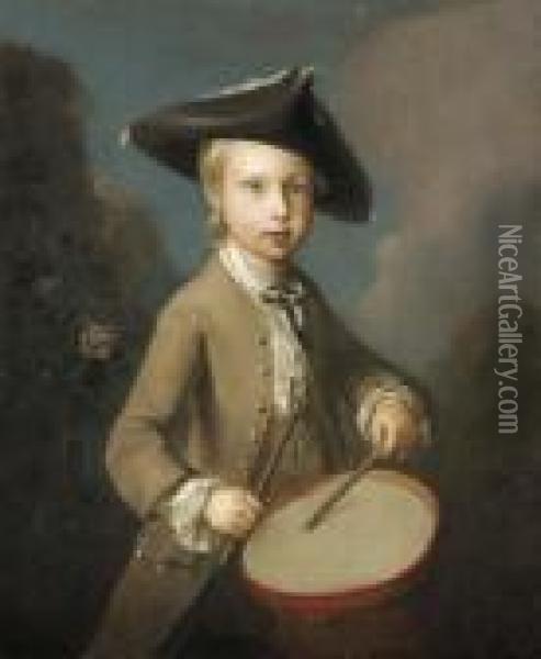 A Young Drummer Boy Oil Painting - Philippe Mercier