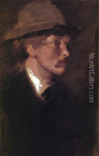 Study of a Head Oil Painting - James Abbott McNeill Whistler