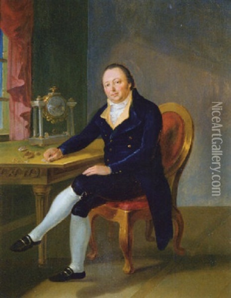 Der Uhrmacher Oil Painting - Johann Georg Volmar