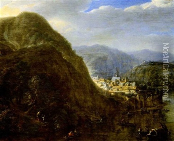Paysage De La Valle Du Rhin Oil Painting - Herman Saftleven
