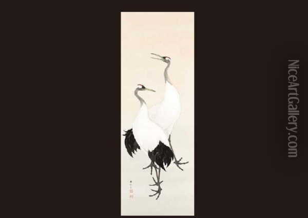 Crane Oil Painting - Shuho Ikegami