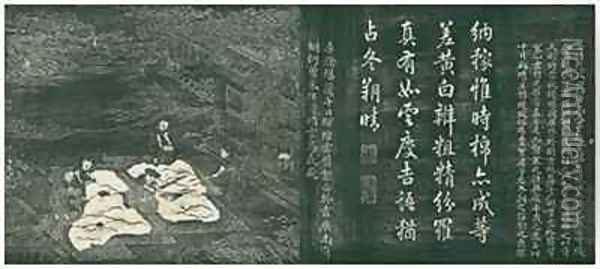 Jian shai Gathering and Sunning from Yuti minhua tu Oil Painting - Guan Cheng Fang