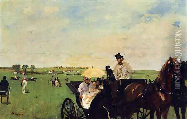 A Carriage At The Races Oil Painting - Edgar Degas