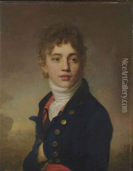 Portrait De Jeune Homme En Buste Oil Painting - Henri-Pierre Danloux