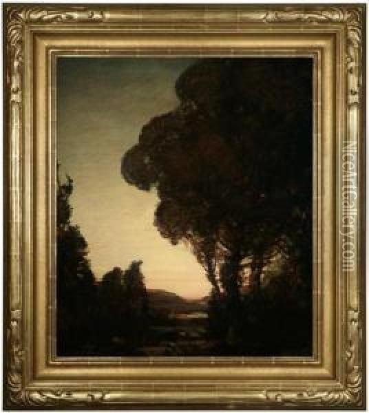 Twilight Landscape Oil Painting - Henry Joseph Breuer