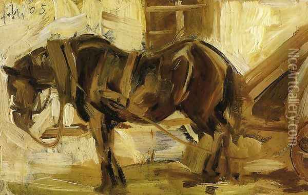 Small Horse Study Oil Painting - Franz Marc