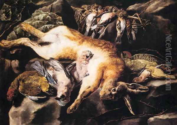 Still-Life with Hare and Game-Birds Oil Painting - Jan Fyt