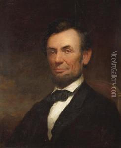 A Portrait Of Abraham Lincoln Oil Painting - George Henry Story