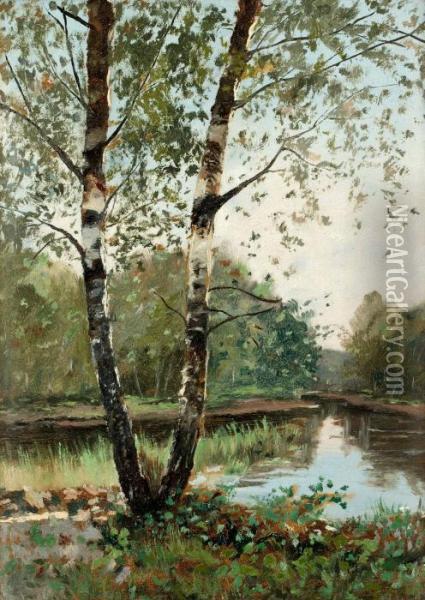 Sommarbjorkar Oil Painting - Olof Sager-Nelson
