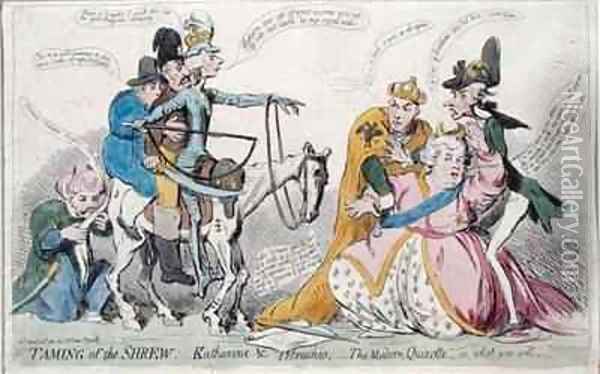 Taming of the Shrew Katherine and Petruchio or The Modern Quixote Oil Painting - James Gillray