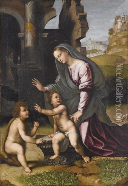 Madonna Con Bambino Oil Painting - Raphael (Raffaello Sanzio of Urbino)