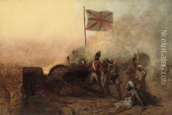 The English Infantry At War Oil Painting - Louis Kolitz