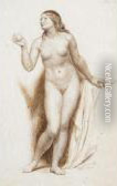 Nude Oil Painting - Charles West Cope