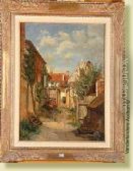 Arriere-cour Oil Painting - Gustave Walckiers
