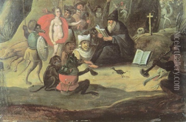 De Verleiding Van Sint-antonius Oil Painting - Thomas Van Apshoven