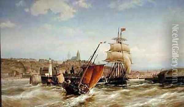 Boulogne Harbour Oil Painting - Cornelis Christiaan Dommelshuizen