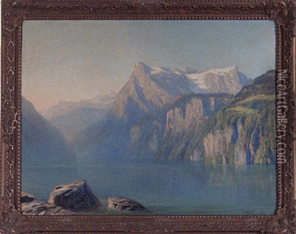 Blick Auf Urirotstock Oil Painting - Albert Henri John Gos