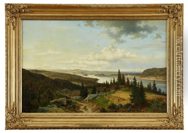 Norrlandskt Sommarlandskap Med Lapporten I Horisonten Oil Painting - Axel Wilhelm Nordgren