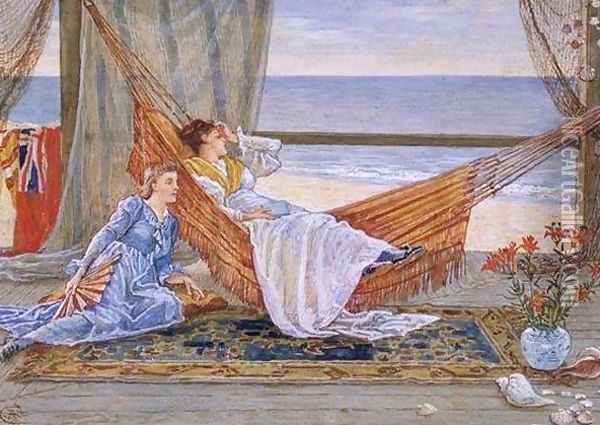 In the Beach House Oil Painting - Walter Crane