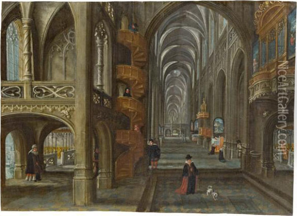 Kircheninterieur Mit Wendeltreppe Oil Painting - Paul Vredeman de Vries