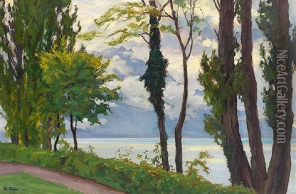 Landschaft Am Vierwaldstatter See Oil Painting - Carl Friedrich Felber