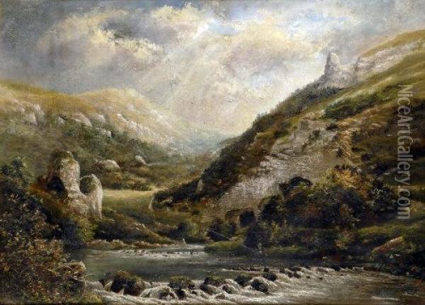 Dove Holes, Dovedale, Derbyshire Oil Painting - Thomas Phillips