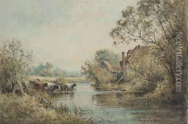 Old mill, near Winchester Oil Painting - Henry John Kinnaird
