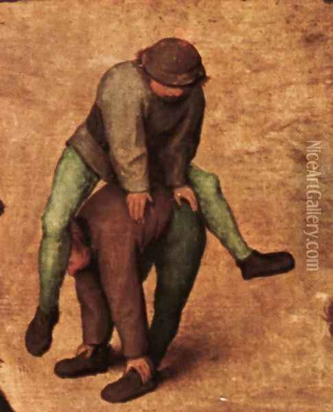 Children's Games (detail) 1559-60 8 Oil Painting - Jan The Elder Brueghel